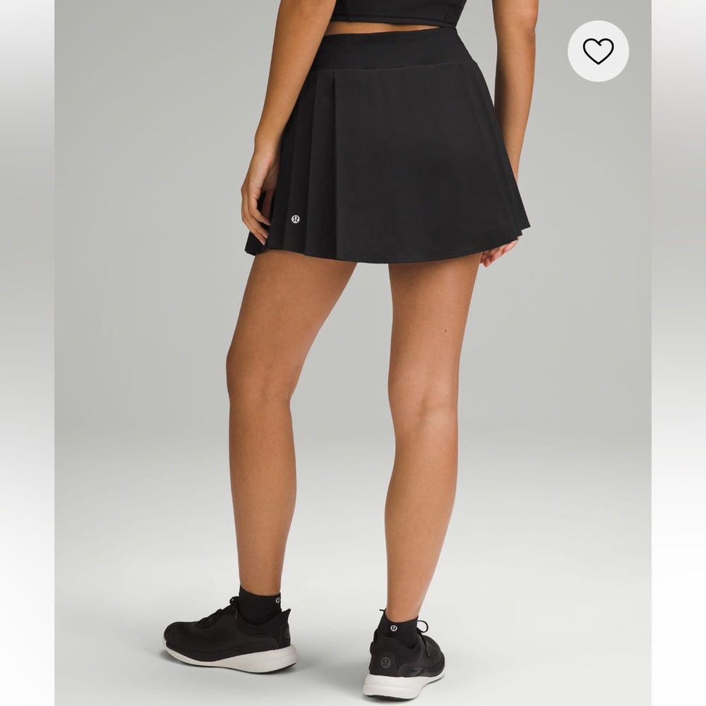 Lululemon Black Side-Pleat High-Rise Tennis Skirt
